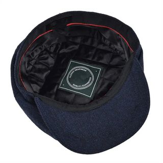Gorra Tweed Espiga Lana Azul Gris estilo Peaky