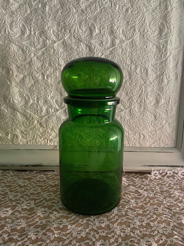 Bote antiguo vidrio verde