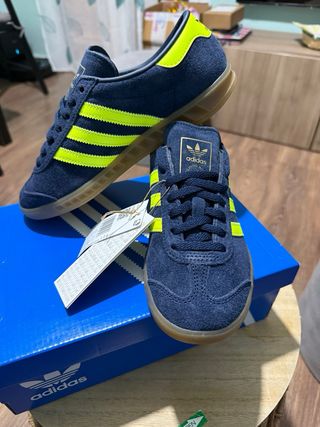 Zapatillas Adidas Hamburg Mujer Talla 37.5 Azul/Ve