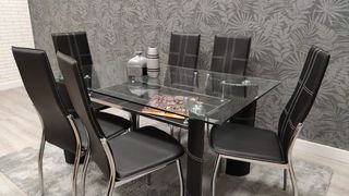 Mesa Comedor Cristal + 6 Sillas NUEVO