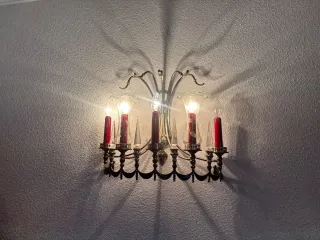 Lámpara colgante dorada con cristales