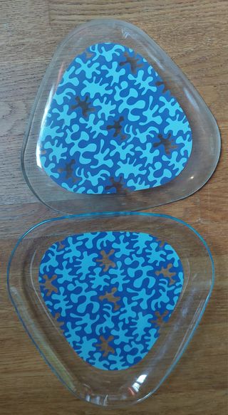 Set 2 Piatti IKEA Vetro Blu