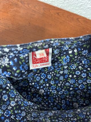 Blusón fallero flores azul talla 38