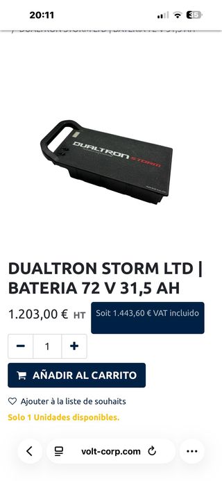 Batería Dualtron Storm 72V