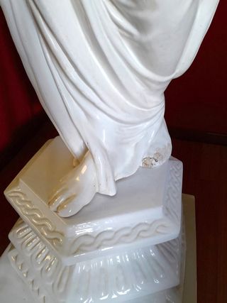 Escultura Lámpara Blanca Porcelana