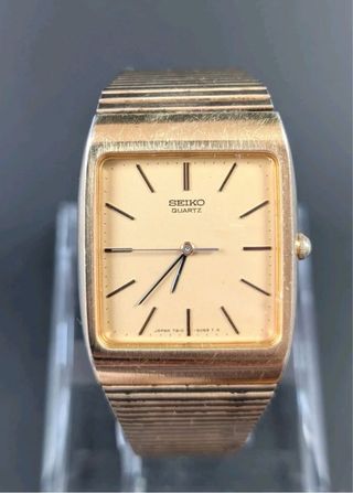 Reloj Seiko Quartz Dorado Correa Marrón