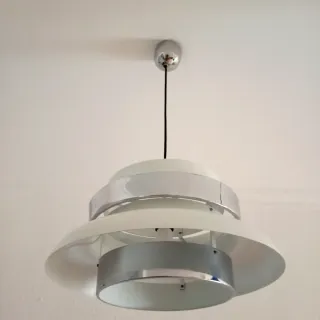 Lámpara Techo Vintage Plata y Blanca