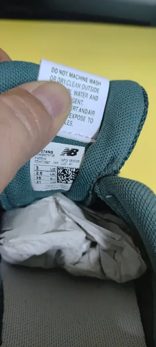 New Balance 574 Talla 35 Verde/Blanco