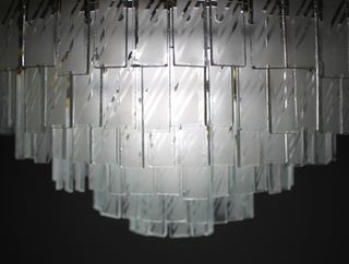 Lámpara de techo cristal y metal dorado