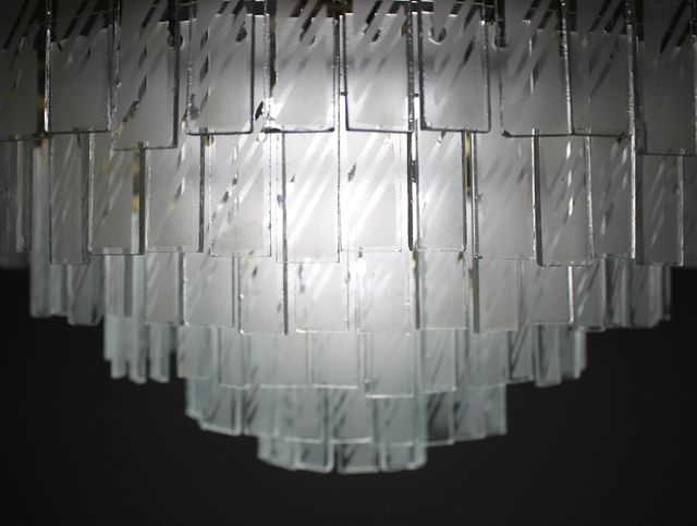 Lámpara de techo cristal y metal dorado