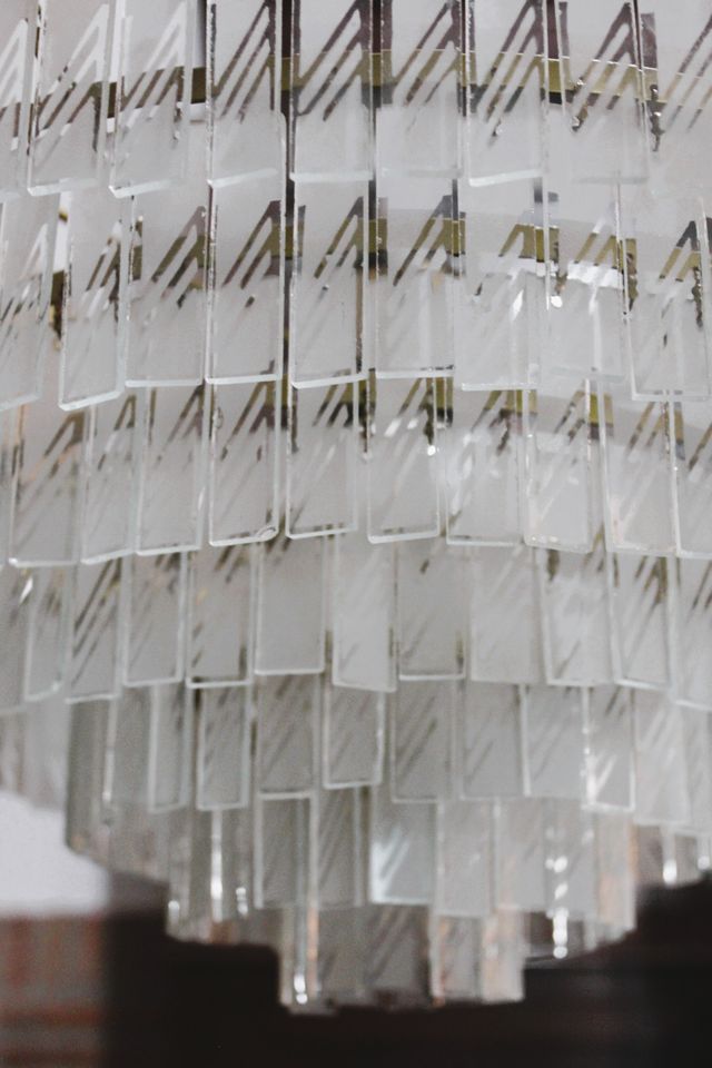 Lámpara de techo cristal y metal dorado