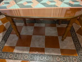 Mesa de comedor madera y cristal