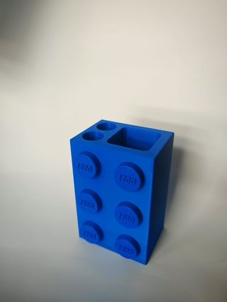 Porta spazzolino Lego blu