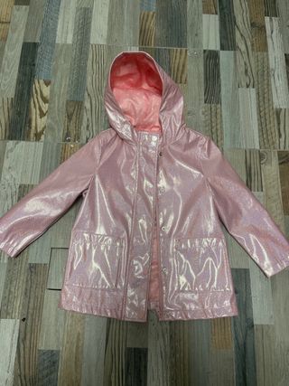 Chubasquero niña rosa brillante