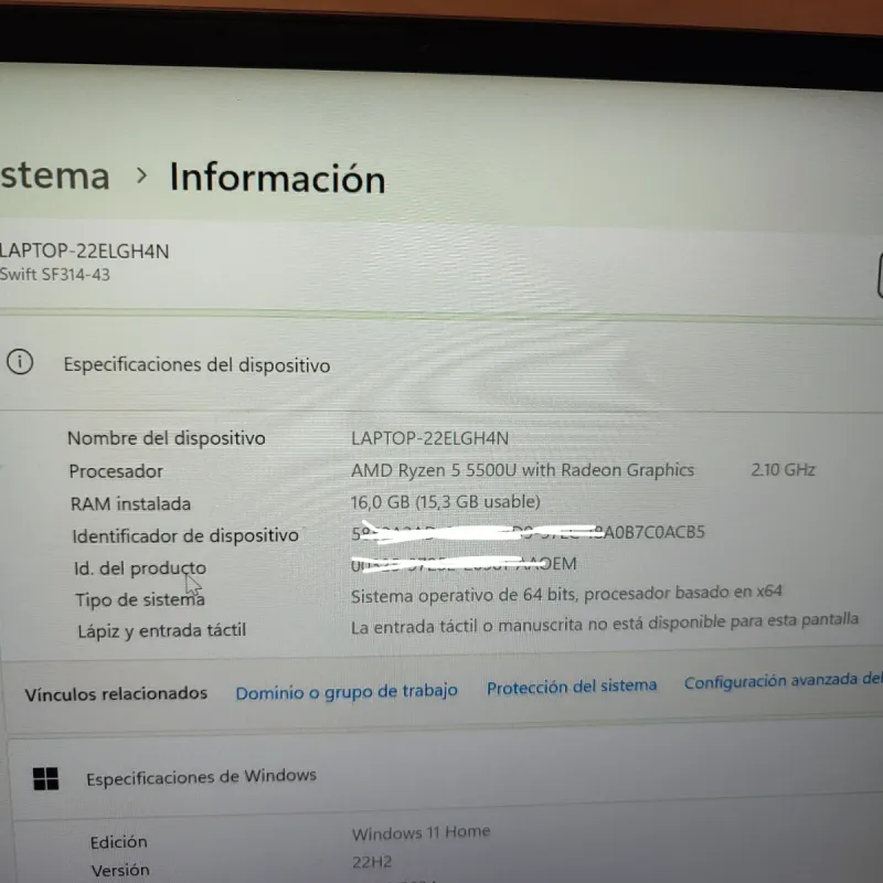 Acer Swift 3 SF314-43 Plata Portátil afbeelding 5