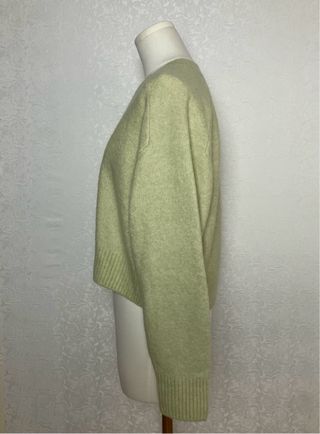 Jersey verde pastel cuello pico Talla XS Mango