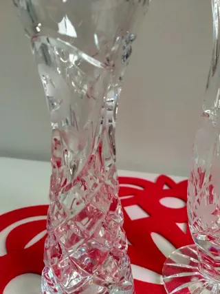 2 Violeteros de Cristal Tallado