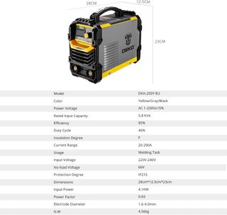 SOLDADOR INVERTER DEKO 250A (NUEVO)