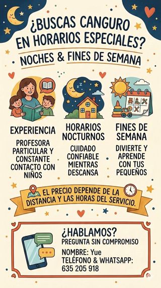 Canguro Noches y Findes - ¡Profe con experiencia!