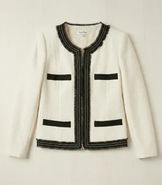 CHAQUETA DE MUJER BLANCA NUEVA ESTILO CHANEL
