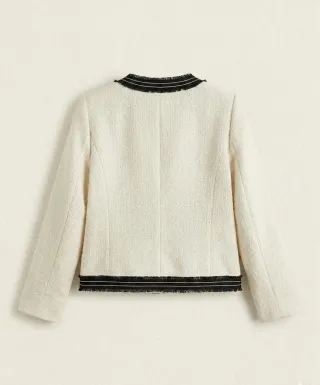 CHAQUETA DE MUJER BLANCA NUEVA ESTILO CHANEL
