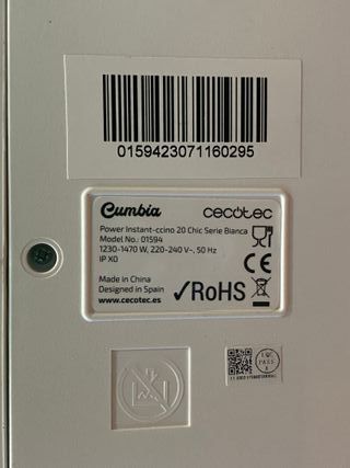 Depósito Leche Cafetera Cecotec Power Instant