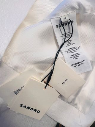 Blazer Sandro oversize lino blanco T34