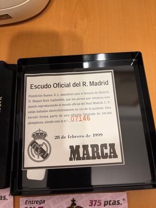 Escudo Real Madrid Bañado Oro 24k Puzzle