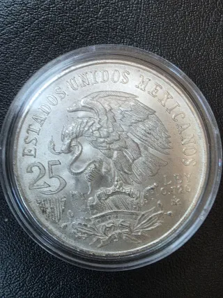 Moneda 25 Pesos Plata México 68 Olimpiadas