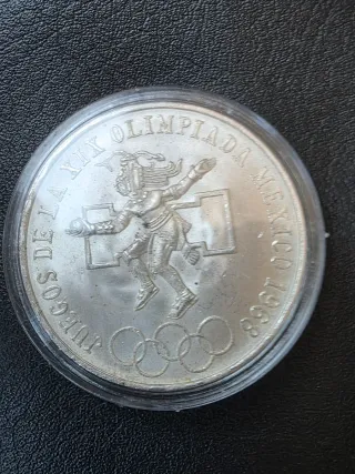 Moneda 25 Pesos Plata México 68 Olimpiadas