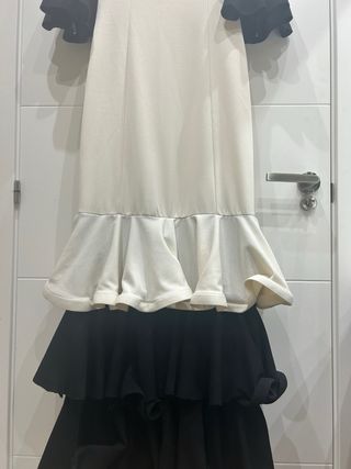 Vestido de Flamenca blanco y negro