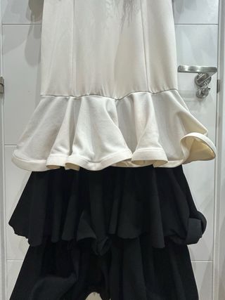 Vestido de Flamenca blanco y negro