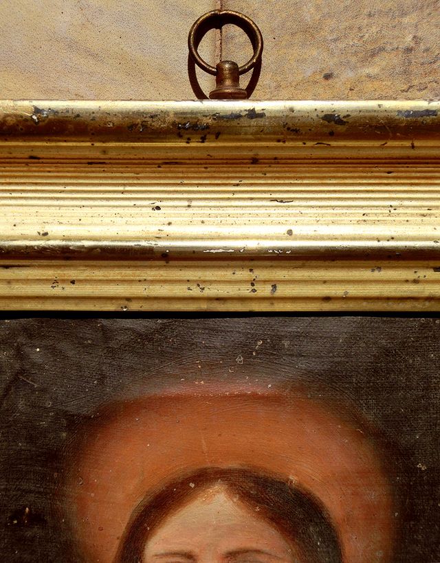 ÓLEO SOBRE LIENZO EL BUEN PASTOR MARCO ÉPOCA SXIX