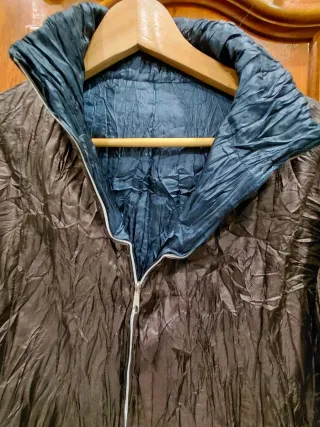 Cazadora reversible azul marino y marrón