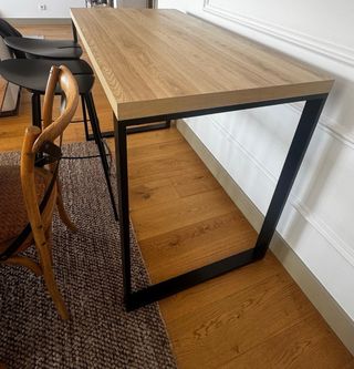 Mesa alta cocina madera y metal