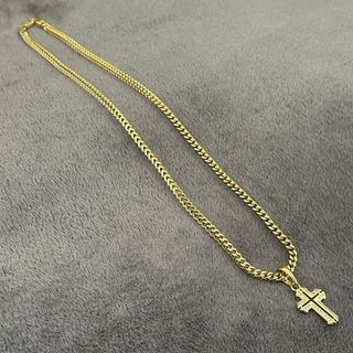 Cadena espiga y colgante oro laminado