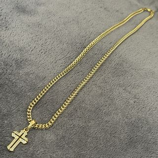 Cadena espiga y colgante oro laminado