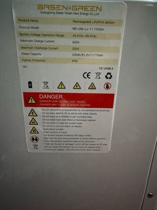 Batería Litio Basen Green 11,8kW