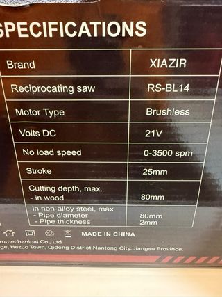 Sierra de Sable Xiazir RS-BL14 21V