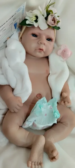 Bebé Reborn Silicona Completa 49 cm SE PUEDE BAÑAR
