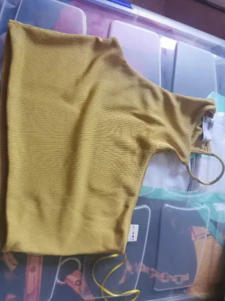 Top Zara Naranja Volante