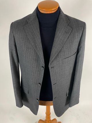 Abito completo gessato grigio vintage Pessina