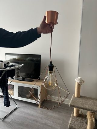 Lámpara colgante de techo geométrica cobre