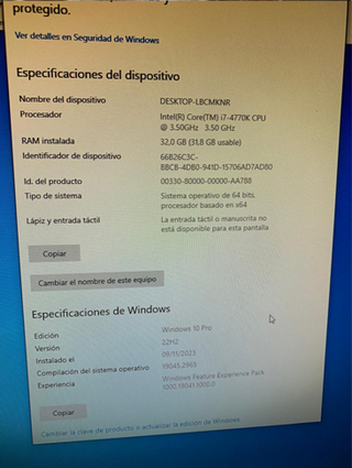 PC i7-4770 32GB RAM SSD 500GB
