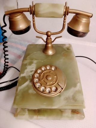 Telefono vintage marmo verde oro