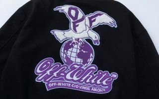 Off-White Giacca Bomber Nera Azzurra e viola