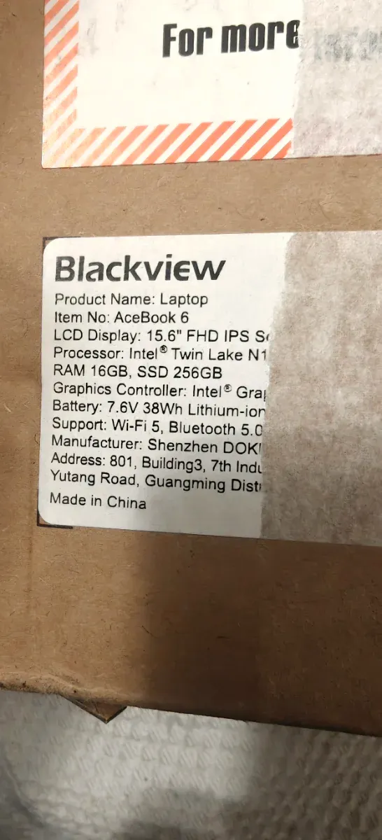 Portátil Blackview AceBook 6 Negro afbeelding 4