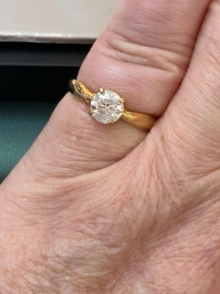 Anillo Oro 18k Diamante Natural 0.76ct F/I1