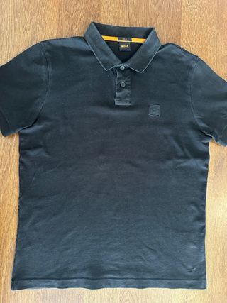 Polo BOSS negro hombre slim fit