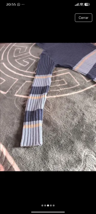 Jersey de cuello alto a rayas para mujer